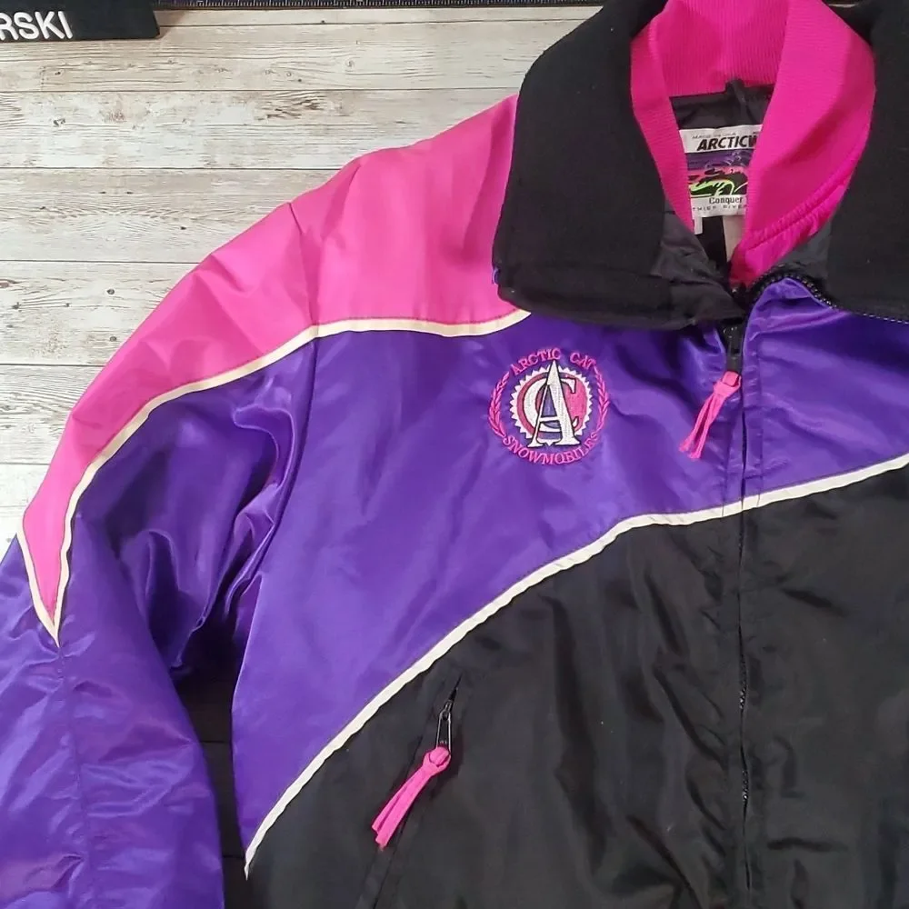 Retro Arctic Cat Women's Legend Neon 2-in-1 Snowmobile Jacket‎ Coat Size Medium